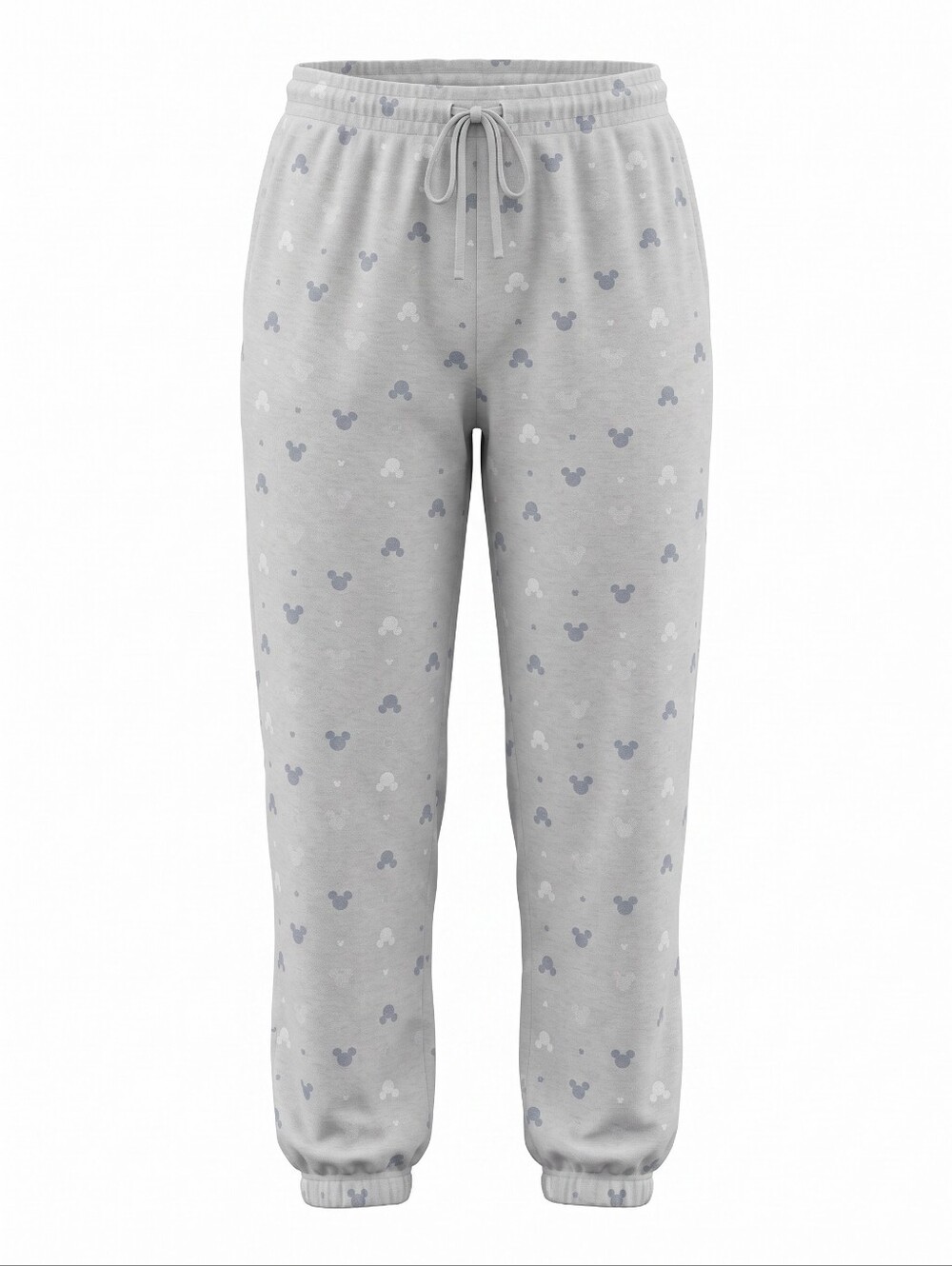 Disney Light Grey Mickey Print Kids Pajama Bottoms Cozy Soft Snugglecore Size L